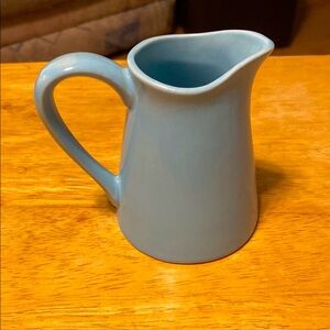Light Blue Ceramic Pitcher marked USA